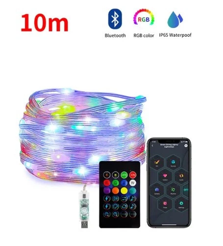 Гірлянда 10 м, RGB, IP65, Bluetooth